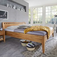 Moderne Holzbetten massiv in Wildeichefarben 87 cm Kopfteil von Nature Dream