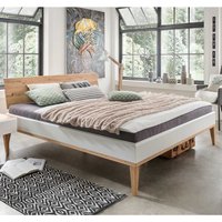 Zweifarbiges Bett aus Wildeiche Massivholz modernem Design von Nature Dream