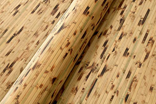 Bambus Wandverkleidung - Exotischer Rollbelag aus echten Bambuslatten (Höhe: 150 cm / 1 Stk. = 1 Meter, Natur getigert) von Nature LOUNGE