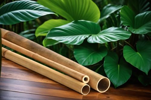 Nature LOUNGE Goldener Aurea Bambus Ø 2-3 cm x L: 200 cm - Bambusrohr Bambusstangen als Sichtschutz oder Dekoration von Nature LOUNGE