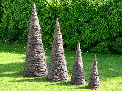 Nature LOUNGE Weidenkegel 150 cm Ø 50 cm - Weidenpyramide Dekokegel Gartenobelisk Weidengeflecht Dekoration - Handmade in EU - von Nature LOUNGE