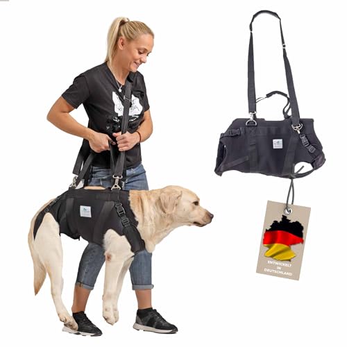 Nature Pet Ganzkörper Tragehilfe für Hunde aus 4 mm starken Neopren/Durchgehende Tragehilfe mit stark gepolsterten Hebegurt (L) von Nature Pet