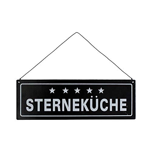 Nature by Kolibri Metallschild Sterneküche schwarz Deko Vintage Look Blechschild für Hauseingang Geschenkidee Geburtstag Weihnachten von UNUS