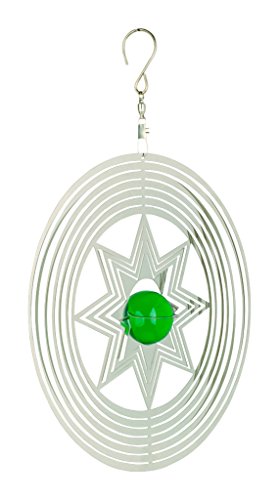 NATURE'S MELODY - Cosmo Windspiel STERNSTRAHL, ca. 8 Zoll / ca. 20 cm, silberfarben von Nature's Melody