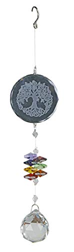 NATURE'S MELODY - Magic Kristall Windspiel BAUM DES LEBENS, ca. 8 Zoll / ca. 21 cm, silberfarben von Nature's Melody