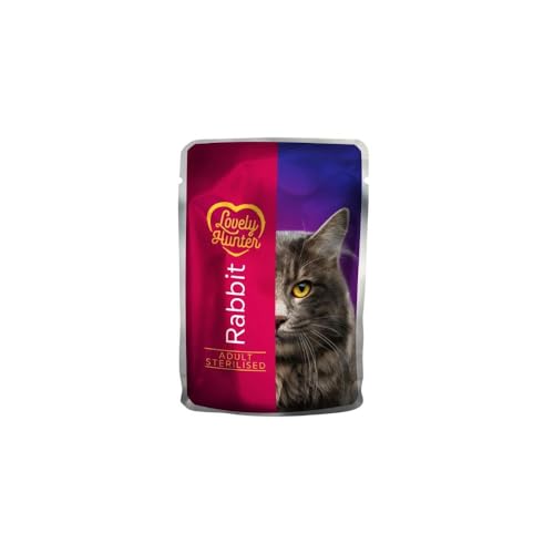 Lovely Hunter Premium Wet Cat Food for Cats with Rabbit – Delicious and Nutritious Meal for Adult Sterilised Cats (24 x 85g) von Nature's Protection
