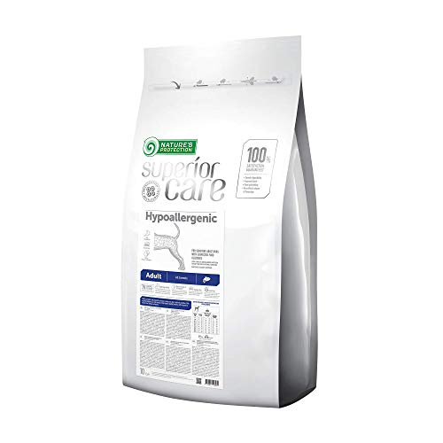 Nature’s Protection Superior Care Trockenfutter für Hunde - Hypoallergenes Hundefutter Trocken Getreidefrei mit Lachs für empfindliche Hunde - Omega 3 & 6 - Haut, Fell & Verdauung (10kg) von Nature's Protection
