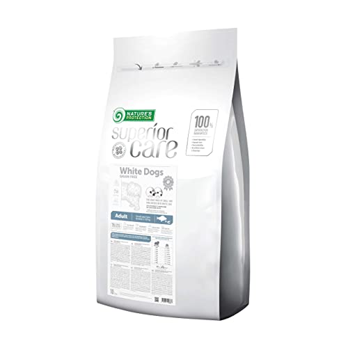 Nature's Protection Superior Care Trockenfutter für Hunde - Hypoallergenes Hundefutter Getreidefrei für Ausgewachsene, Aller Kleine Und Mini Rassen - Weißfisch, 10kg von Nature's Protection