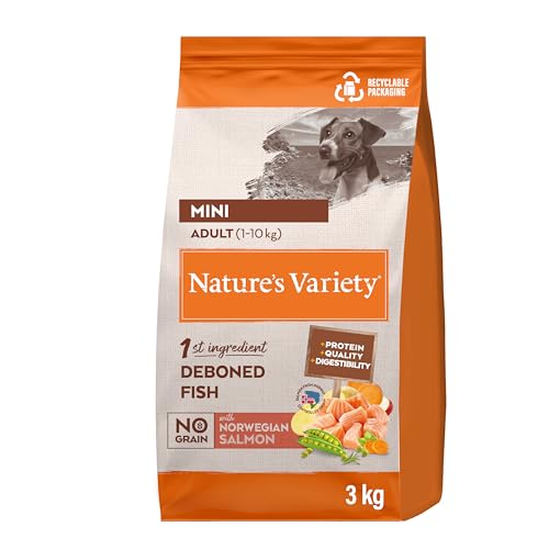Nature's Variety No Grain Hundefutter für Mini Erwachsene, mit Lachs ohne Dornen, 3 kg von Nature's Variety