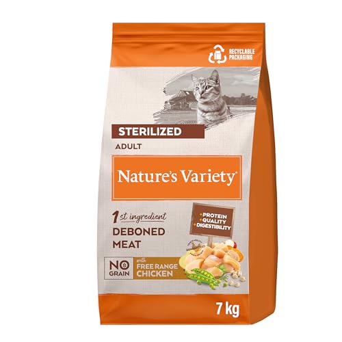Nature's Variety Selected Trockenfutter für Katzen, sterilisiert mit Huhn ohne Knochen, Mehrfarbig, 7 kg (1 Stück) von Nature's Variety