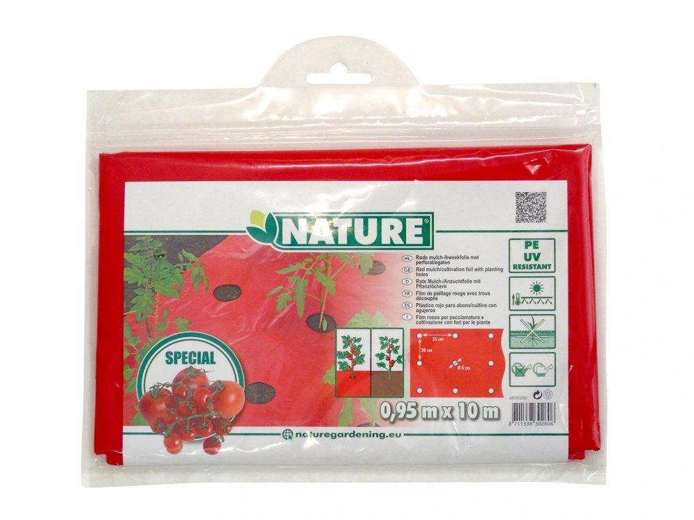 Nature Abdeckfolie NATURE Mulchfolie, Anzuchtfolie für TOMATEN rot, 0,95 x 10 m von Nature