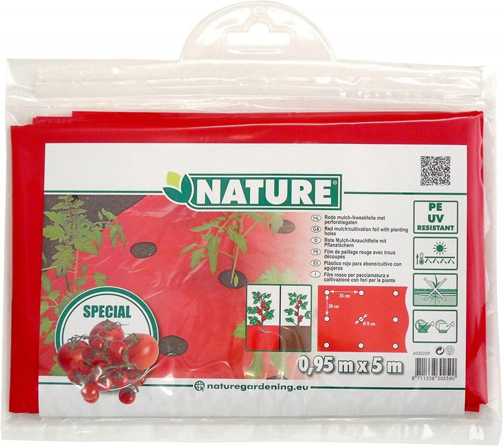 Nature Abdeckfolie NATURE Mulchfolie, Anzuchtfolie für TOMATEN rot, 0,95 x 5 m von Nature