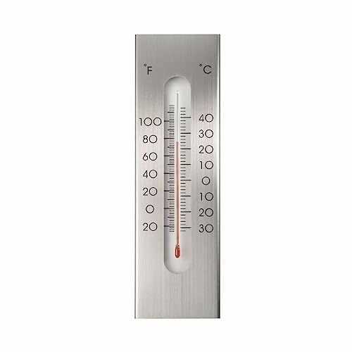 Nature Wandthermometer, Aluminium, Hygrometer, Innentemperatur/Luftfeuchtigkeit von Nature