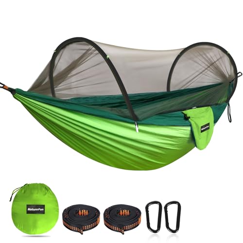 NATUREFUN Ultra-Light Reisecamping Hängematte Moskitonetz Hängematte | 300 kg Tragkraft, atmungsaktiv Schnelltrocknendes Fallschirm-Nylon | 2 Premium Karabiner, 2 Nylonschlingen inklusive NATUREFUN Ultra-Light Reisecamping Hängematte Moskitonetz Hängematte | 300 kg Tragkraft, atmungsaktiv Schnelltrocknendes Fallschirm-Nylon | 2 Premium Karabiner, 2 Nylonschlingen inklusive von NatureFun