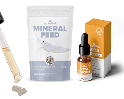 NatureHolic Mineral & Vita Boost Set | All-in-One Garnelenfutter für optimale Mineral- & Vitaminversorgung | Unterstützt Häutung, Panzeraufbau & Vitalität | Für Garnelen im Aquarium von NatureHolic