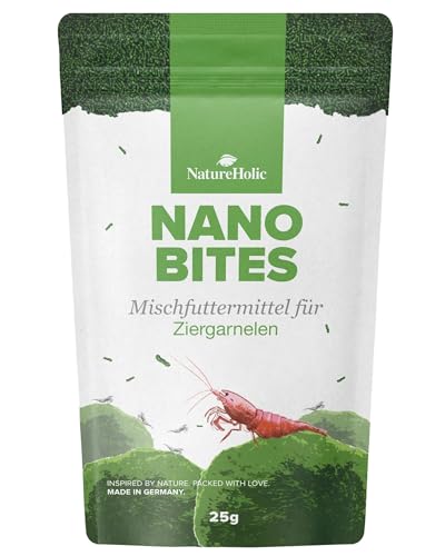 NatureHolic - Nano Bites - Garnelenfutter Aquarium - Basis Futter für tägliche Fütterung - geeignet für Adulte und Baby Garnelen - Hochwertige, natürliche Zutaten - 25g NatureHolic - Nano Bites - Garnelenfutter Aquarium - Basis Futter für tägliche Fütterung - geeignet für Adulte und Baby Garnelen - Hochwertige, natürliche Zutaten - 25g von NatureHolic