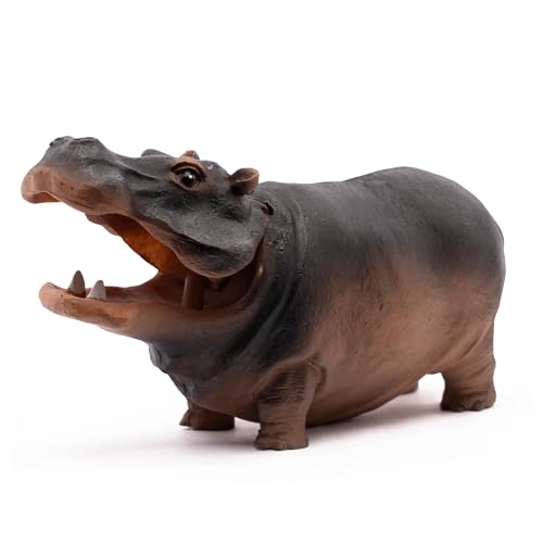 NatureHolic Nilpferd Sprudelstein 13x5x6 cm | Aquarium Deko aus Kunstharz | Sauerstoffspender & Blickfang | Luftstein mit Anschluss für Luftpumpe von NatureHolic