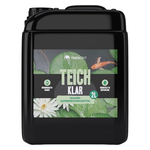 Teichzeit Teichklar I Teich klärer für Gartenteich I Wasseraufbereiter I Für klares Teichwasser I Eliminiert Schadstoffe I Reduziert Stress I 2 L von NatureHolic