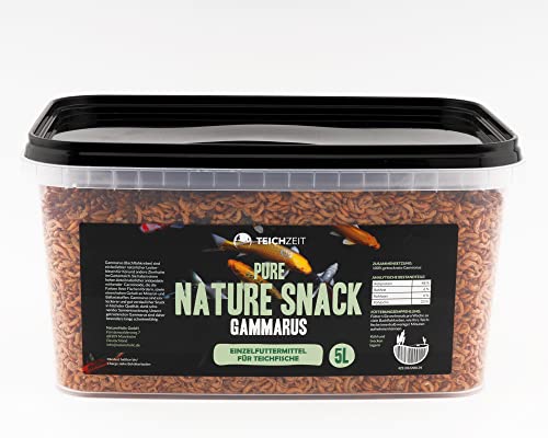 NatureHolic - Teichzeit Pure Nature Snacks - Gammarus I getrocknete Futtertiere I für Koi und andere Teichfische I Schwimmfähiges Futter I Made in Germany I 5000 ml von NatureHolic