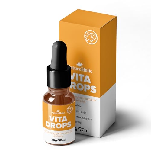 NatureHolic Vita Drops Fish | Fischfutter Zusatz | Wichtige Vitamine & Spurenelemente | Für Fische im Süßwasser & Meerwasser Aquarium | Fördert Vitalität & Wohlbefinden | 30ml NatureHolic Vita Drops Fish | Fischfutter Zusatz | Wichtige Vitamine & Spurenelemente | Für Fische im Süßwasser & Meerwasser Aquarium | Fördert Vitalität & Wohlbefinden | 30ml von NatureHolic