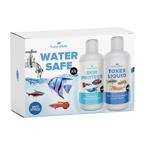 NatureHolic WaterSafe Kit | 2-Komponenten Wasseraufbereiter | Entfernt schädliche Stoffe aus Leitungswasser | Natürlicher Schutz mit Aloe Vera | fischgerechtes Aquariumwasser | Für Fische & Wirbellose NatureHolic WaterSafe Kit | 2-Komponenten Wasseraufbereiter | Entfernt schädliche Stoffe aus Leitungswasser | Natürlicher Schutz mit Aloe Vera | fischgerechtes Aquariumwasser | Für Fische & Wirbellose von NatureHolic