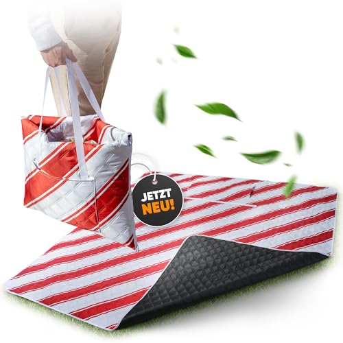 Picknickdecke wasserdicht 200x200cm isoliert & gepolstert - Stranddecke sandfrei – ideal für Camping, Strand, Festivals, Kinder und Parks - ultra leichte faltbare & waschbare – Outdoordecke XXL Picknickdecke wasserdicht 200x200cm isoliert & gepolstert - Stranddecke sandfrei – ideal für Camping, Strand, Festivals, Kinder und Parks - ultra leichte faltbare & waschbare – Outdoordecke XXL von NatureLiving