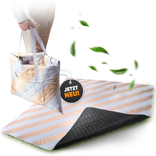 Picknickdecke wasserdicht 200x200cm isoliert & gepolstert - Stranddecke sandfrei – ideal für Camping, Strand, Festivals, Kinder und Parks - ultra leichte faltbare & waschbare – Outdoordecke XXL Picknickdecke wasserdicht 200x200cm isoliert & gepolstert - Stranddecke sandfrei – ideal für Camping, Strand, Festivals, Kinder und Parks - ultra leichte faltbare & waschbare – Outdoordecke XXL von NatureLiving
