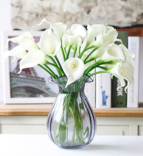 PUTrue Touch Künstliche Calla-Lilien, 33 cm, Weiß, 10 Stück von NatureMan