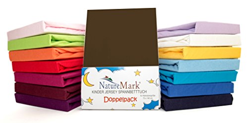 2er Sparpack Kinder Spannbettlaken Jersey 100% Baumwolle für Kinderbettmatratzen ÖKO Tex Geprüft- Gr. 70 x 140 cm, Schokobraun / Dunkelbraun 2er Sparpack Kinder Spannbettlaken Jersey 100% Baumwolle für Kinderbettmatratzen ÖKO Tex Geprüft- Gr. 70 x 140 cm, Schokobraun / Dunkelbraun von NatureMark