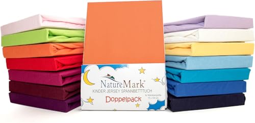 2er Sparpack Kinder Spannbettlaken Jersey 100% Baumwolle für Kinderbettmatratzen ÖKO Tex Geprüft- Gr. 70 x 140 cm, Terrakotta / Dunkeloragne 2er Sparpack Kinder Spannbettlaken Jersey 100% Baumwolle für Kinderbettmatratzen ÖKO Tex Geprüft- Gr. 70 x 140 cm, Terrakotta / Dunkeloragne von NatureMark