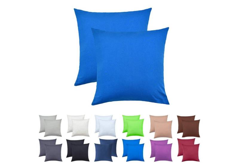 NatureMark Kissenbezüge 2er Pack Jersey Kissenbezug Kissenhülle, (2 Stück), Kissenhülle in vielen Größen und Farben (40 x 40 cm, Royal blau) von NatureMark