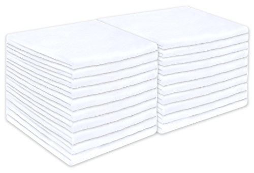 NatureMark® 20er Pack Mulltücher | Mullwindeln | Stoffwindeln | Mulltücher ca. 70x70 cm, 100% Baumwolle, Musselin, Farbe: Weiß, schadstoffgeprüft Öko-Tex, PREMIUM QUALITÄT (20er Pack - 70x70cm, weiß) von NatureMark