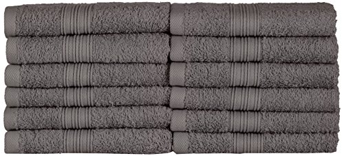 NatureMark 12er Pack Gästetücher Premium Qualität 30x50cm GÄSTEHANDTUCH Frottiertuch-Set 100% Baumwolle Farbe: Anthrazit / Grau von NatureMark