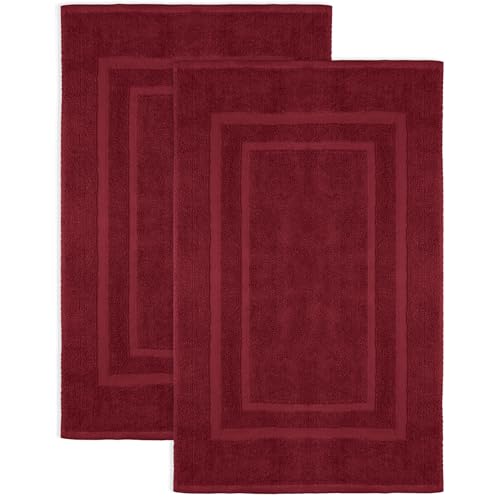 NatureMark 2er Pack Badvorleger | Premium Qualität | 100% Baumwolle | 50 x 80 cm | Duschvorleger Duschmatte Doppelpack | Farbe: Bordeaux rot NatureMark 2er Pack Badvorleger | Premium Qualität | 100% Baumwolle | 50 x 80 cm | Duschvorleger Duschmatte Doppelpack | Farbe: Bordeaux rot von NatureMark