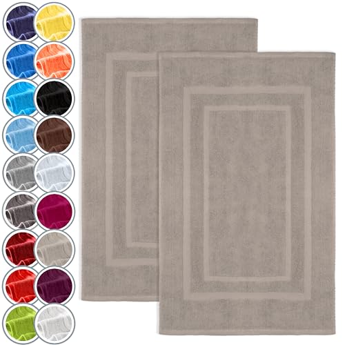 NatureMark 2er Pack Badvorleger Badematte | Premium Qualität | 100% Baumwolle | 50 x 80 cm | Duschvorleger Duschmatte Doppelpack | Farbe: Sand/Beige NatureMark 2er Pack Badvorleger Badematte | Premium Qualität | 100% Baumwolle | 50 x 80 cm | Duschvorleger Duschmatte Doppelpack | Farbe: Sand/Beige von NatureMark