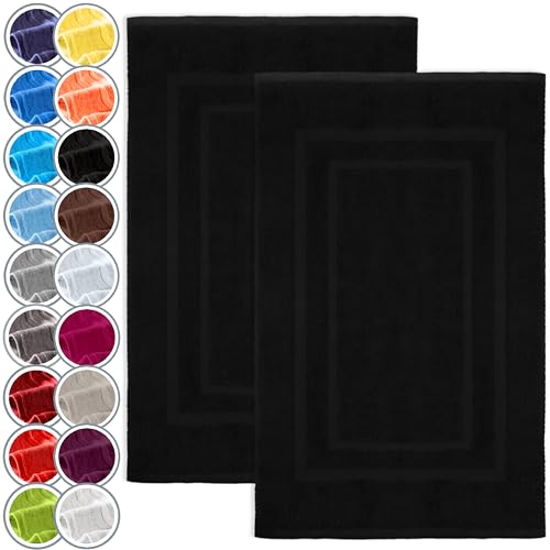 NatureMark 2er Pack Badvorleger Badematte | Premium Qualität | 100% Baumwolle | 50 x 80 cm | Duschvorleger Duschmatte Doppelpack | Farbe: Schwarz NatureMark 2er Pack Badvorleger Badematte | Premium Qualität | 100% Baumwolle | 50 x 80 cm | Duschvorleger Duschmatte Doppelpack | Farbe: Schwarz von NatureMark