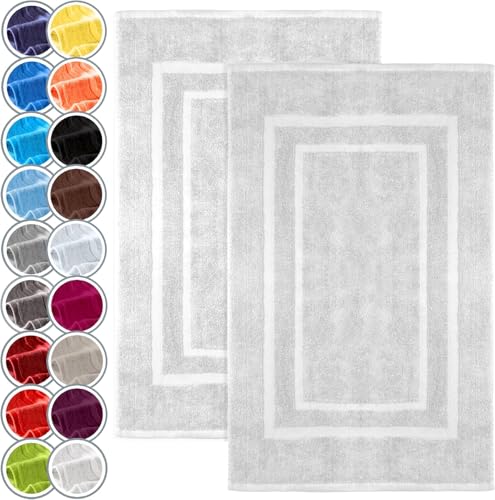NatureMark 2er Pack Badvorleger Badematte | Premium Qualität | 100% Baumwolle | 50 x 80 cm | Duschvorleger Duschmatte Doppelpack | Farbe: Weiß NatureMark 2er Pack Badvorleger Badematte | Premium Qualität | 100% Baumwolle | 50 x 80 cm | Duschvorleger Duschmatte Doppelpack | Farbe: Weiß von NatureMark