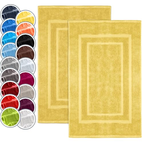 NatureMark 2er Pack Badvorleger | Premium Qualität | 100% Baumwolle | 50 x 80 cm | Duschvorleger Duschmatte Doppelpack | Farbe: Gelb NatureMark 2er Pack Badvorleger | Premium Qualität | 100% Baumwolle | 50 x 80 cm | Duschvorleger Duschmatte Doppelpack | Farbe: Gelb von NatureMark