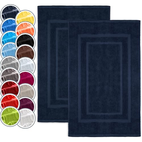 NatureMark 2er Pack Badvorleger | Premium Qualität | 100% Baumwolle | 50 x 80 cm | Duschvorleger Duschmatte Doppelpack | Farbe: Navy blau NatureMark 2er Pack Badvorleger | Premium Qualität | 100% Baumwolle | 50 x 80 cm | Duschvorleger Duschmatte Doppelpack | Farbe: Navy blau von NatureMark