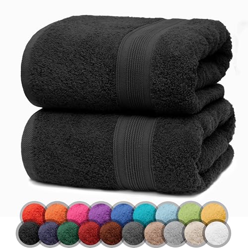 NatureMark 2er Pack DUSCHTÜCHER Premium Qualität 70x140cm DUSCHTUCH Dusch-Handtuch Doppelpack Farbe: Schwarz von NatureMark