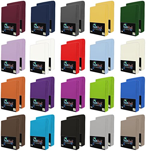 NatureMark 2er Pack Jersey Spannbettlaken, Spannbetttuch 100% Baumwolle in vielen Größen und Farben MARKENQUALITÄT ÖKOTEX Standard 100 | 180 x 200 cm - 200 x 200 cm - hell blau NatureMark 2er Pack Jersey Spannbettlaken, Spannbetttuch 100% Baumwolle in vielen Größen und Farben MARKENQUALITÄT ÖKOTEX Standard 100 | 180 x 200 cm - 200 x 200 cm - hell blau von NatureMark