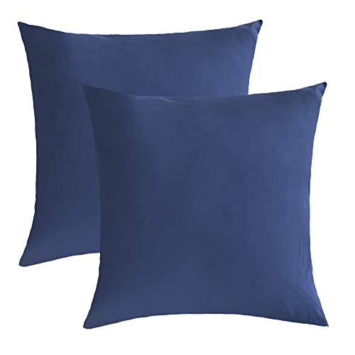 NatureMark 2er Pack Jersey Kissenbezug Kissenhülle Kissenbezüge Seitenschläferkissen Nackenkissen viele Größen und Farben ÖKO-TEX (40 x 40 cm, Navy blau) von NatureMark