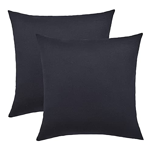 NatureMark 2er Pack Jersey Kissenbezug Kissenhülle Kissenbezüge Seitenschläferkissen Nackenkissen viele Größen und Farben ÖKO-TEX (40 x 40 cm, Schwarz) von NatureMark