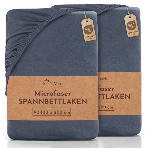 NatureMark Mikrofaser SPANNBETTLAKEN 2er Pack zum Sparpreis! viele Größen und Farben Markenware (Bettlaken 90x200-100x200 cm, Anthrazit Grau) NatureMark Mikrofaser SPANNBETTLAKEN 2er Pack zum Sparpreis! viele Größen und Farben Markenware (Bettlaken 90x200-100x200 cm, Anthrazit Grau) von NatureMark