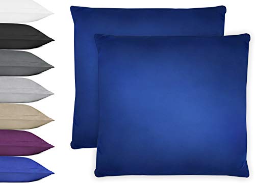 NatureMark 2er Pack Microfaser Kissenbezug 100% Polyester Kissenhülle mit Reißverschluss 40x40cm Royal blau von NatureMark