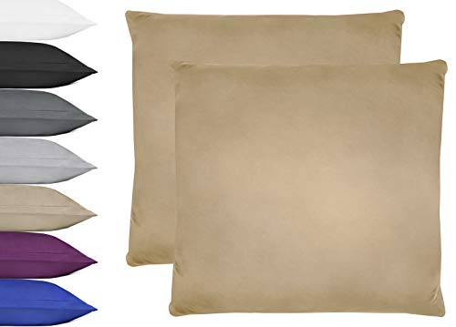 NatureMark 2er Pack Microfaser Kissenbezug 100% Polyester Kissenhülle mit Reißverschluss 40x40cm Sand von NatureMark