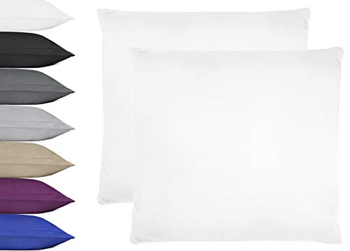 NatureMark 2er Pack Microfaser Kissenbezug 100% Polyester Kissenhülle mit Reißverschluss 40x40cm Weiß von NatureMark