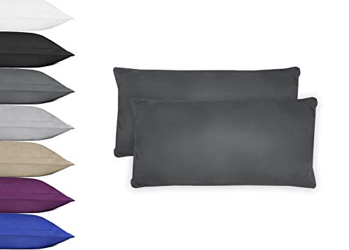 NatureMark 2er Pack Microfaser Kissenbezug 100% Polyester Kissenhülle mit Reißverschluss 40x80cm Anthrazit grau NatureMark 2er Pack Microfaser Kissenbezug 100% Polyester Kissenhülle mit Reißverschluss 40x80cm Anthrazit grau von NatureMark