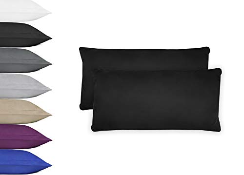 NatureMark 2er Pack Microfaser Kissenbezug 100% Polyester Kissenhülle mit Reißverschluss 40x80cm Schwarz NatureMark 2er Pack Microfaser Kissenbezug 100% Polyester Kissenhülle mit Reißverschluss 40x80cm Schwarz von NatureMark