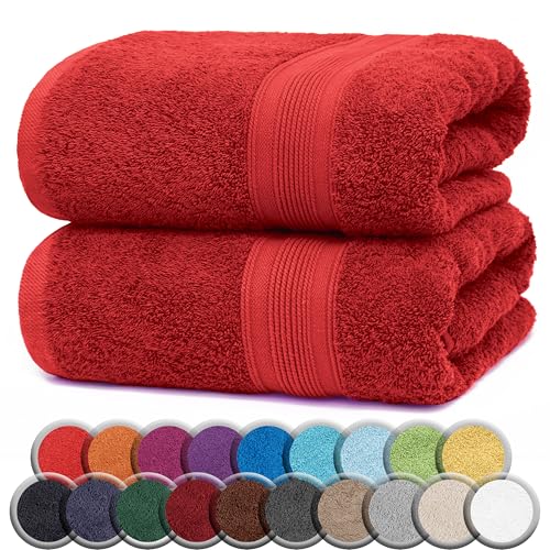 NatureMark 2er Pack SAUNATÜCHER Premium Qualität 80x200cm SAUNATUCH Sauna-Handtuch 100% Baumwolle Farbe: Rot NatureMark 2er Pack SAUNATÜCHER Premium Qualität 80x200cm SAUNATUCH Sauna-Handtuch 100% Baumwolle Farbe: Rot von NatureMark